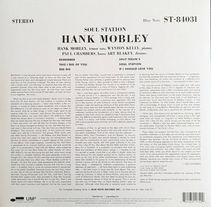 Hank Mobley : Soul Station (LP, Album, Ltd, RE, Blu)