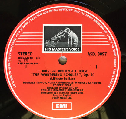 Gustav Holst - The English Opera Group, English Chamber Orchestra, Steuart Bedford, London Symphony Orchestra, André Previn : The Wandering Scholar (LP)