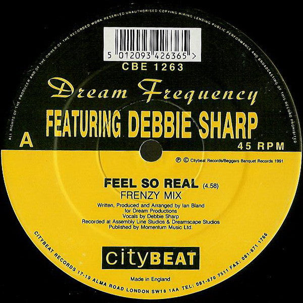 Dream Frequency Featuring Debbie Sharp : Feel So Real (12")
