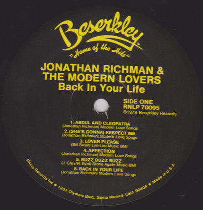 Jonathan Richman & The Modern Lovers : Back In Your Life (LP, Album, RE)