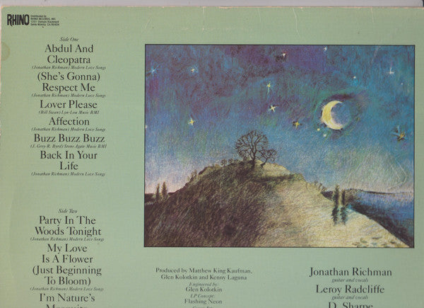 Jonathan Richman & The Modern Lovers : Back In Your Life (LP, Album, RE)