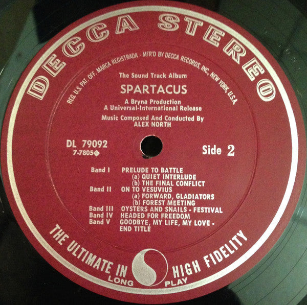 Alex North : Spartacus (The Sound Track Album) (LP, Album, Gat)