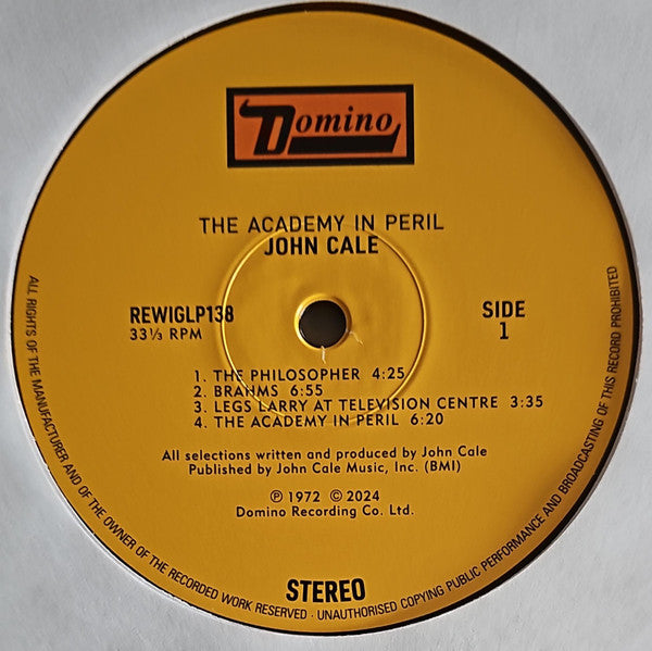 John Cale : The Academy In Peril (LP, Album, RE, RM, Gat)