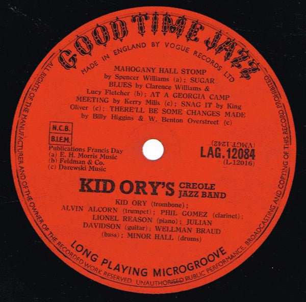 Kid Ory And His Creole Jazz Band : The Legendary 'Kid' (LP)