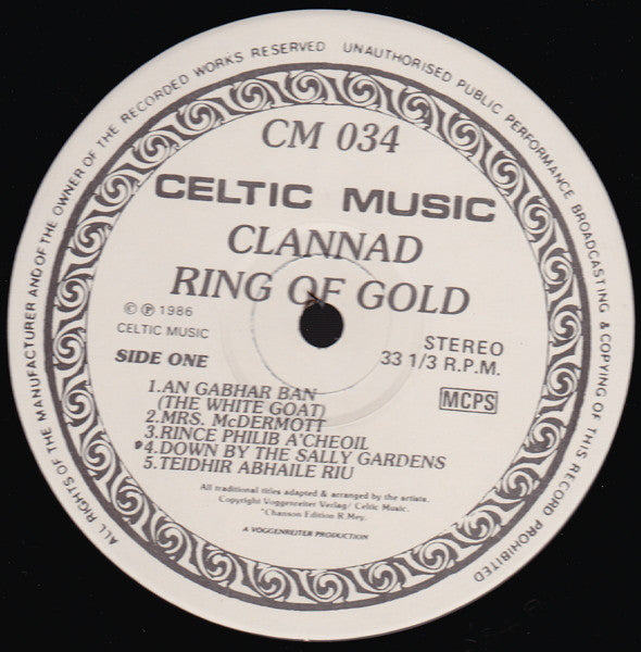 Clannad : Ring Of Gold (LP, P/Unofficial)