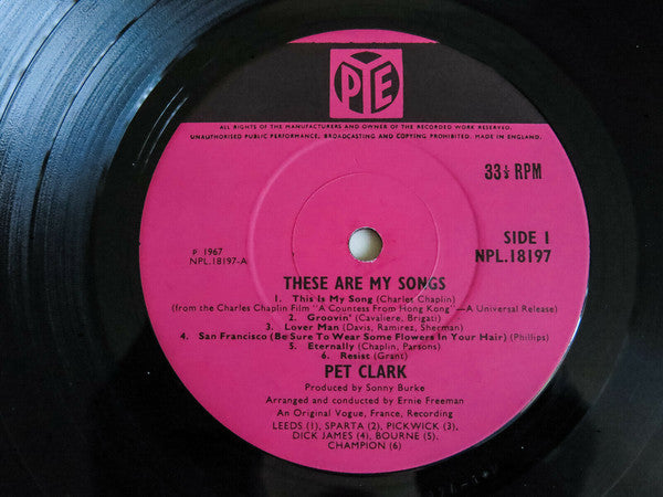 Petula Clark : These Are My Songs (LP, Mono)