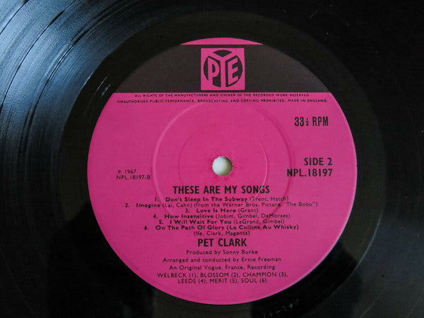 Petula Clark : These Are My Songs (LP, Mono)