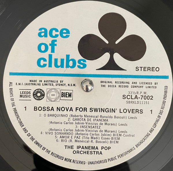 The Ipanema Pop Orchestra : Bossa Nova For Swinging Lovers (LP, Album)