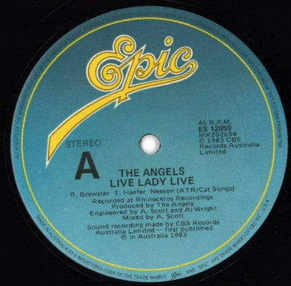 The Angels : Live Lady Live (12", Single)