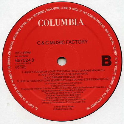 C + C Music Factory : Just A Touch Of Love (Every Day) (12", Single)