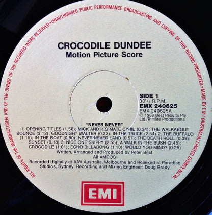 Peter Best : Crocodile Dundee Original Motion Picture Score (LP, Album, Gat)
