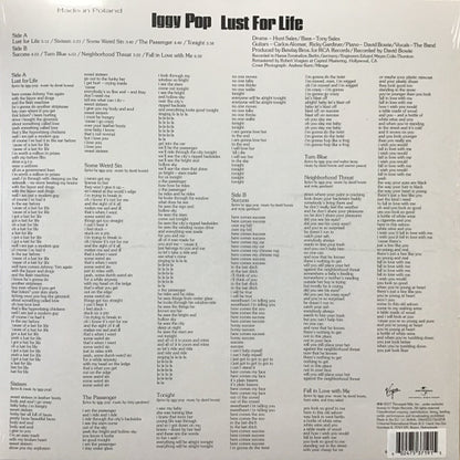 Iggy Pop : Lust For Life (LP, Album, RE, RM, RP, Blu)