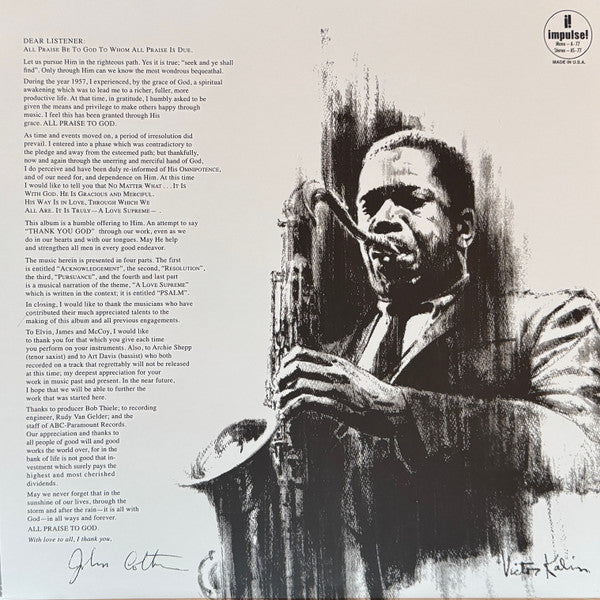 John Coltrane : A Love Supreme (LP, Album, Ltd, RE, 60t)