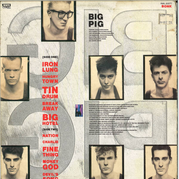 Big Pig : Bonk (LP, Album, Whi)