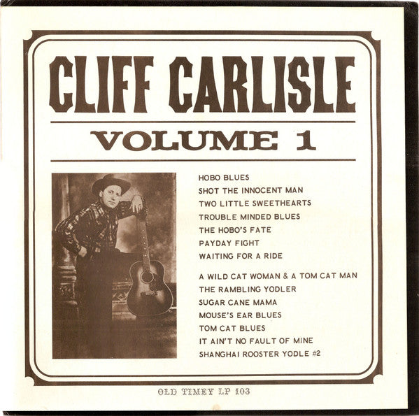 Cliff Carlisle : Volume 1 (LP, Comp)