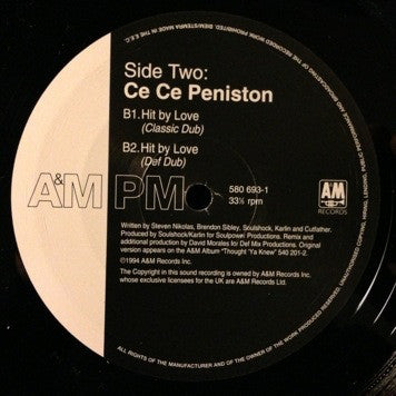 Ce Ce Peniston : Hit By Love (12", Single, 1/2)