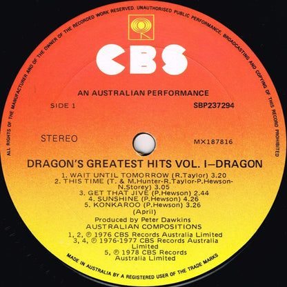 Dragon (5) : Dragon's Greatest Hits Vol. 1 (LP, Comp, Gat)