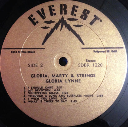 Gloria Lynne : Gloria, Marty & Strings (LP, Album, Gol)