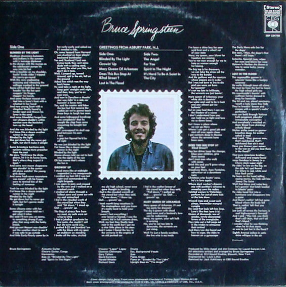 Bruce Springsteen : Greetings From Asbury Park, N.J. (LP, Album)