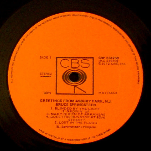 Bruce Springsteen : Greetings From Asbury Park, N.J. (LP, Album)