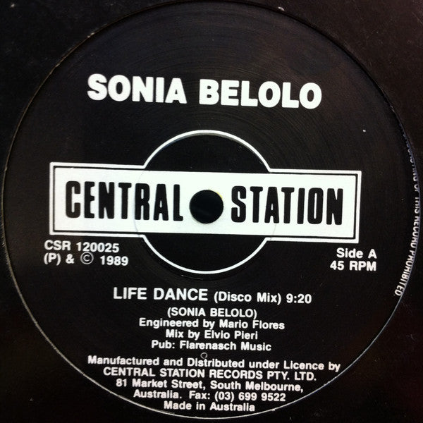 Sonia Belolo : Life Dance (12", Maxi)