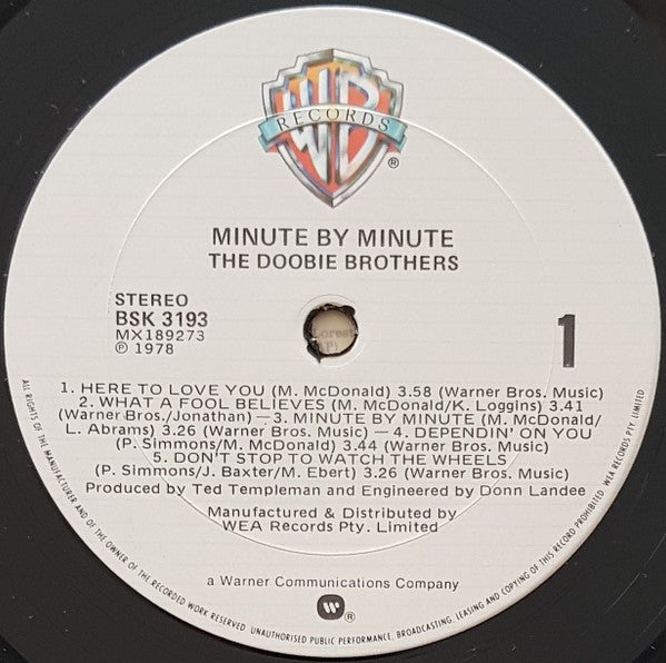 The Doobie Brothers : Minute By Minute (LP, Album)