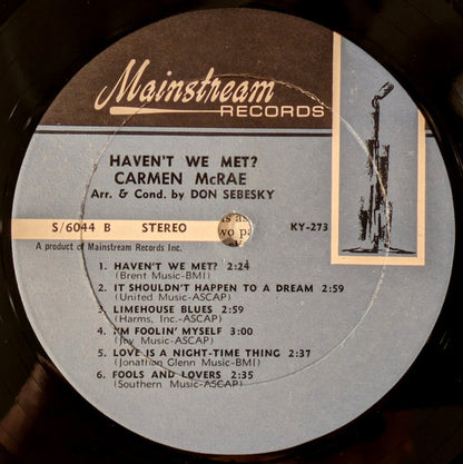Carmen McRae : Haven't We Met? (LP, Album)