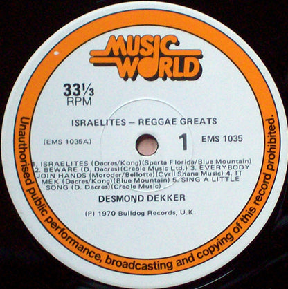 Desmond Dekker : Israelites - Reggae Greats (LP, Album)