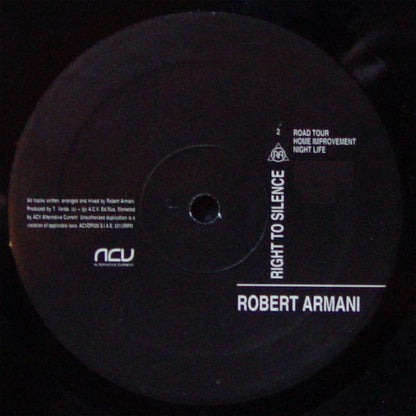 Robert Armani : Right To Silence (2xLP, Album)