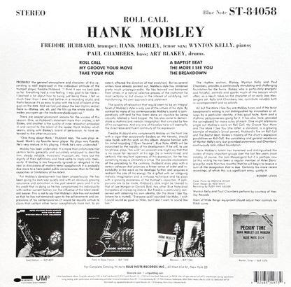 Hank Mobley : Roll Call (LP, Album, RE, 180)