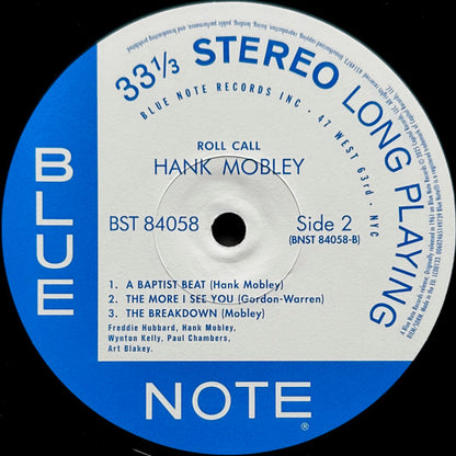 Hank Mobley : Roll Call (LP, Album, RE, 180)