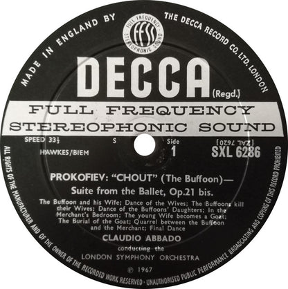 Sergei Prokofiev, Claudio Abbado, London Symphony Orchestra : Movements From Romeo And Juliet And Chout (LP)