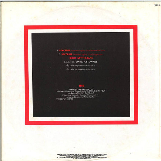 Eurythmics : Sexcrime (Nineteen Eighty Four) (12", Single)