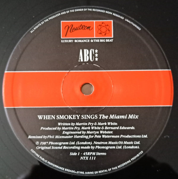 ABC : When Smokey Sings (12", Single, Gol)