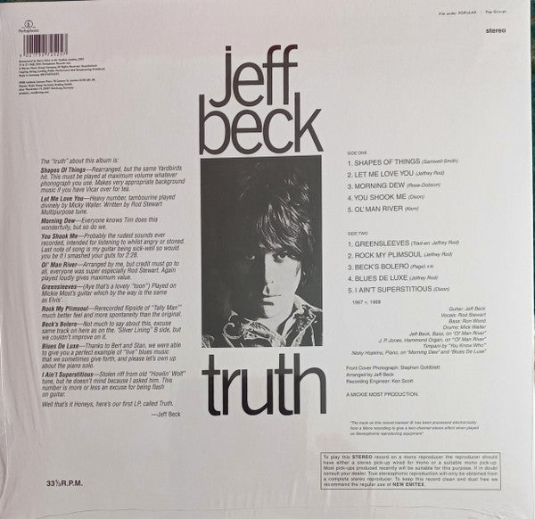 Jeff Beck : Truth (LP, Album, Ltd, RE, RM, Ora)