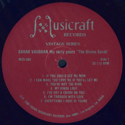 Sarah Vaughan : The Early Years - "The Divine Sarah" (LP, Comp)