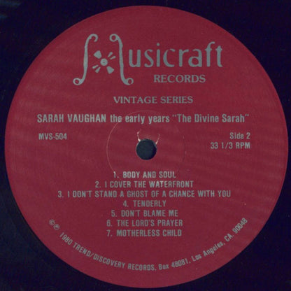 Sarah Vaughan : The Early Years - "The Divine Sarah" (LP, Comp)
