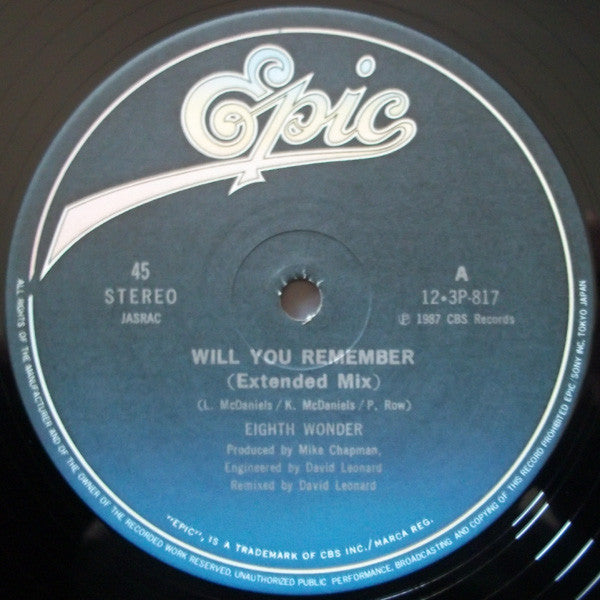 Eighth Wonder : Will You Remember (12")
