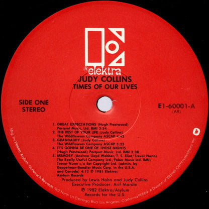 Judy Collins : Times Of Our Lives (LP, Album, AR )