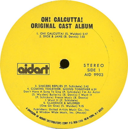 "Oh! Calcutta!" Original Cast : Oh! Calcutta (Original Cast Album) (LP, Album)