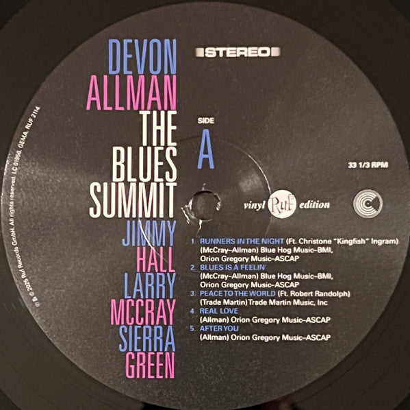 Devon Allman : The Blues Summit (LP, Album, 180)
