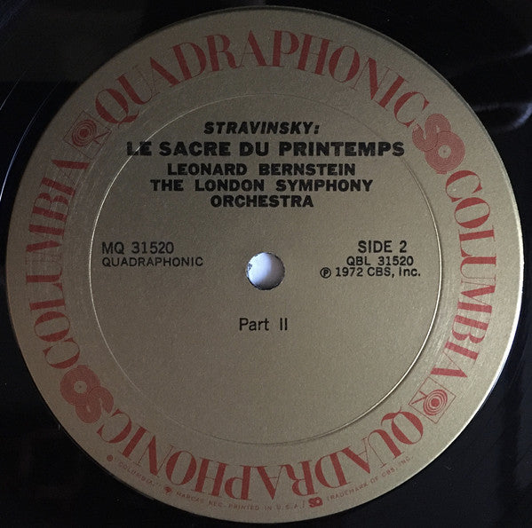 Leonard Bernstein, London Symphony Orchestra, Igor Stravinsky : Le Sacre Du Printemps (LP, Album, Quad)