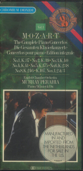 Mozart*, Murray Perahia, English Chamber Orchestra : Vol. 1 The Complete Piano Concertos No. 1, K.37 • No. 2, K.39 • No. 3, K.40 • No. 4, K.41 • No. 5, K.175 • No. 6, K.238 • No. 8, K.246 • K.107, Nos. 1,2 & 3 (3xCass, Dol + Box, Comp)