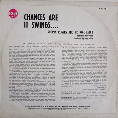 Shorty Rogers And His Orchestra : Chances Are It Swings (LP, Album, Mono)