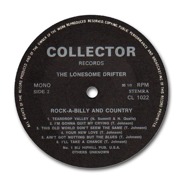 The Lonesome Drifter : Rock-A-Billy And Country (LP, Comp, Mono)