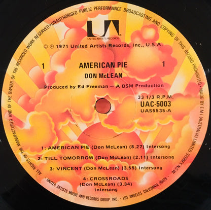 Don McLean : American Pie (LP, Album, RE)
