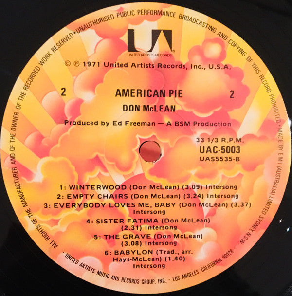Don McLean : American Pie (LP, Album, RE)
