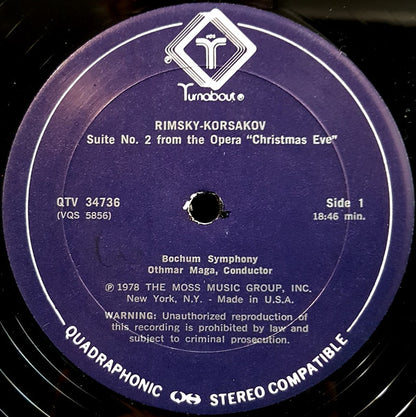 Rimsky-Korsakov* - Bochum Symphony*, Othmar Maga* : Fairy Tale "Christmas Eve" Suite, Overture On Russian Themes (LP, Quad)