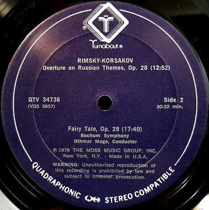 Rimsky-Korsakov* - Bochum Symphony*, Othmar Maga* : Fairy Tale "Christmas Eve" Suite, Overture On Russian Themes (LP, Quad)