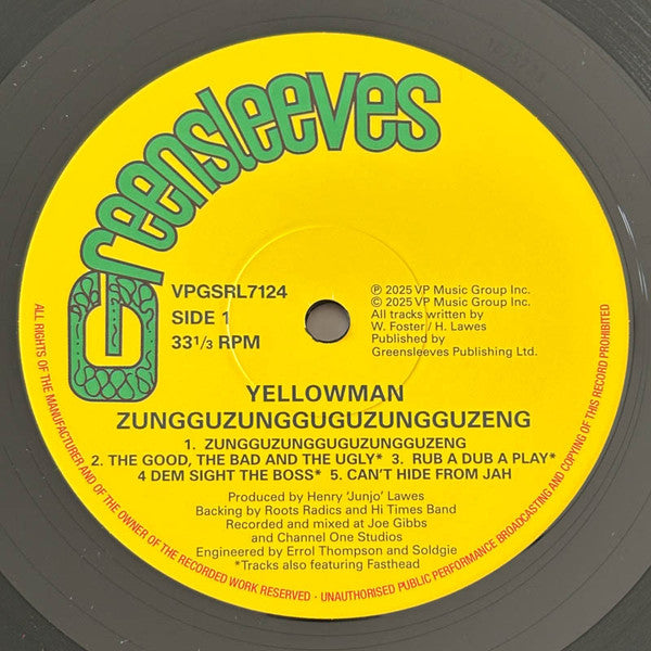 Yellowman : Zungguzungguguzungguzeng (LP, Album, RE)